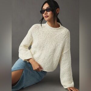 Anthropologie Cropped Mock Neck Sweater